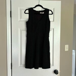 Loft black dress with white polka dots